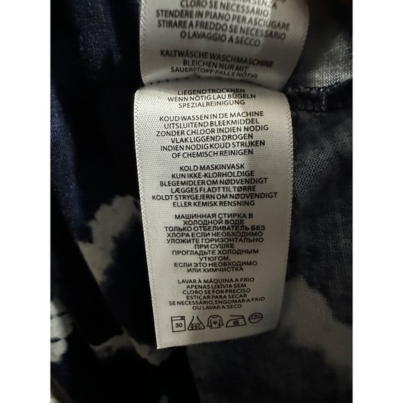 Michael Michael Kors size XL navy tie dye gathered hem and cuffs long sleeve top - Picture 7 of 11